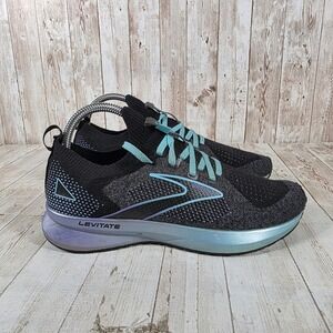 Brooks Levitate StealthFit 5 Womens 7.5 Running Shoes Black Teal 1203591B012